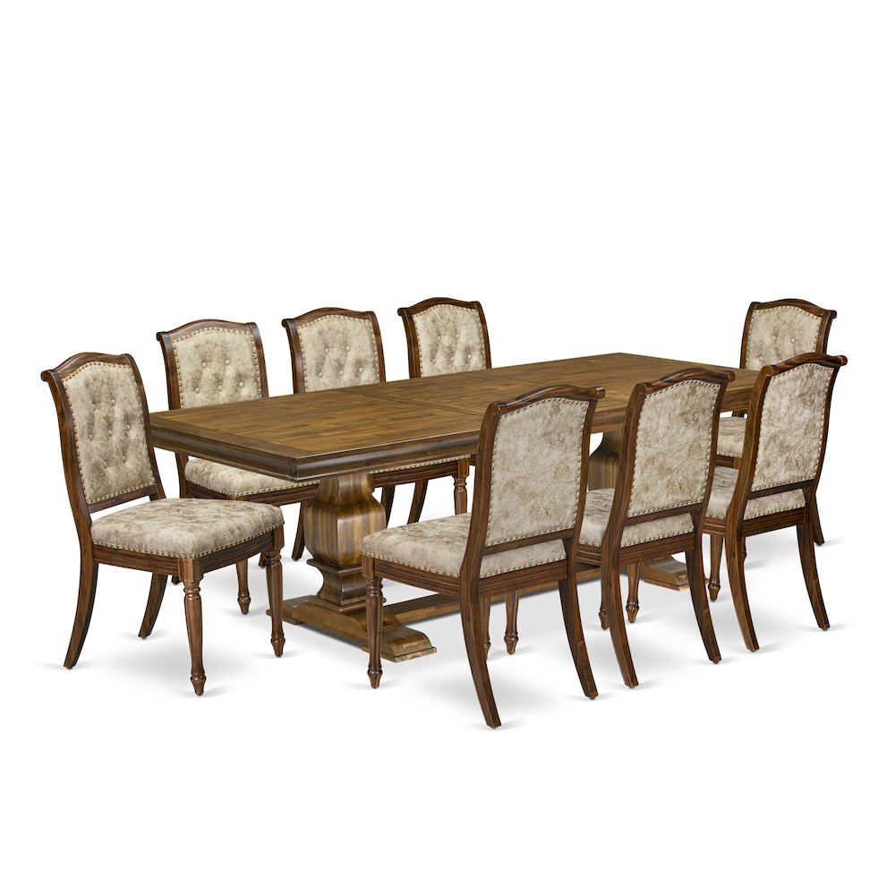 9 Pieces Dining table set a Rectangular Dining Table and 8 Dining Room Chairs. Picture 1