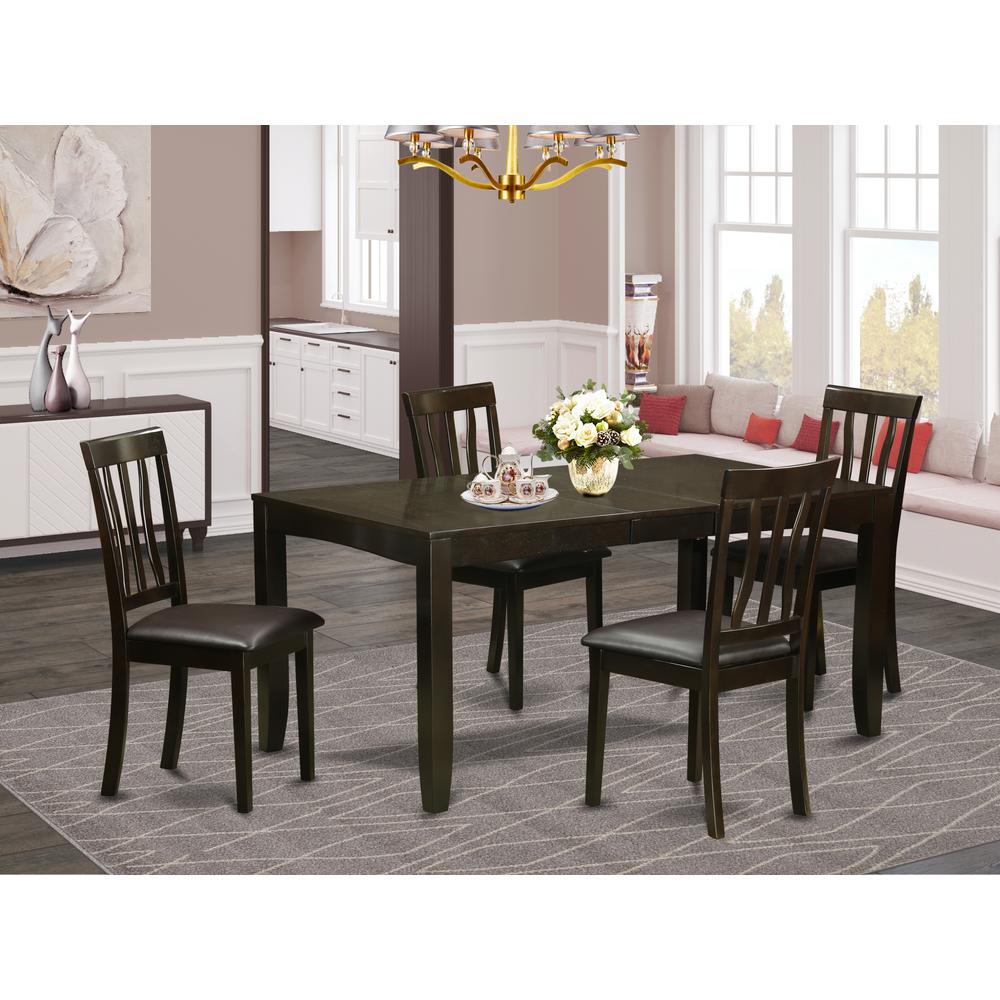 5  Pc  Dining  set-Dining  Table  with  Leaf  and  4  Dining  Chairs. Picture 4