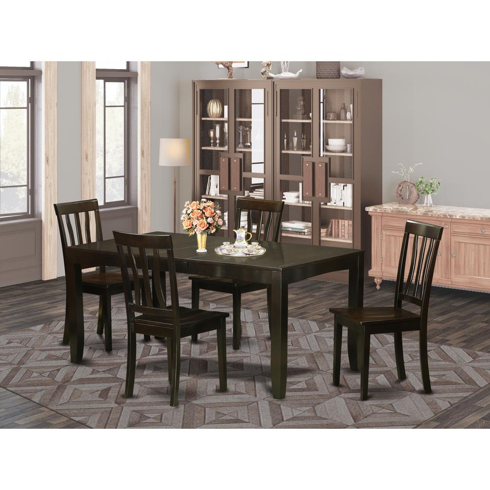 5  Pc  Dining  room  set  for  4-Dining  Table  with  Leaf  and  4  Kitchen  Chairs.. Picture 4