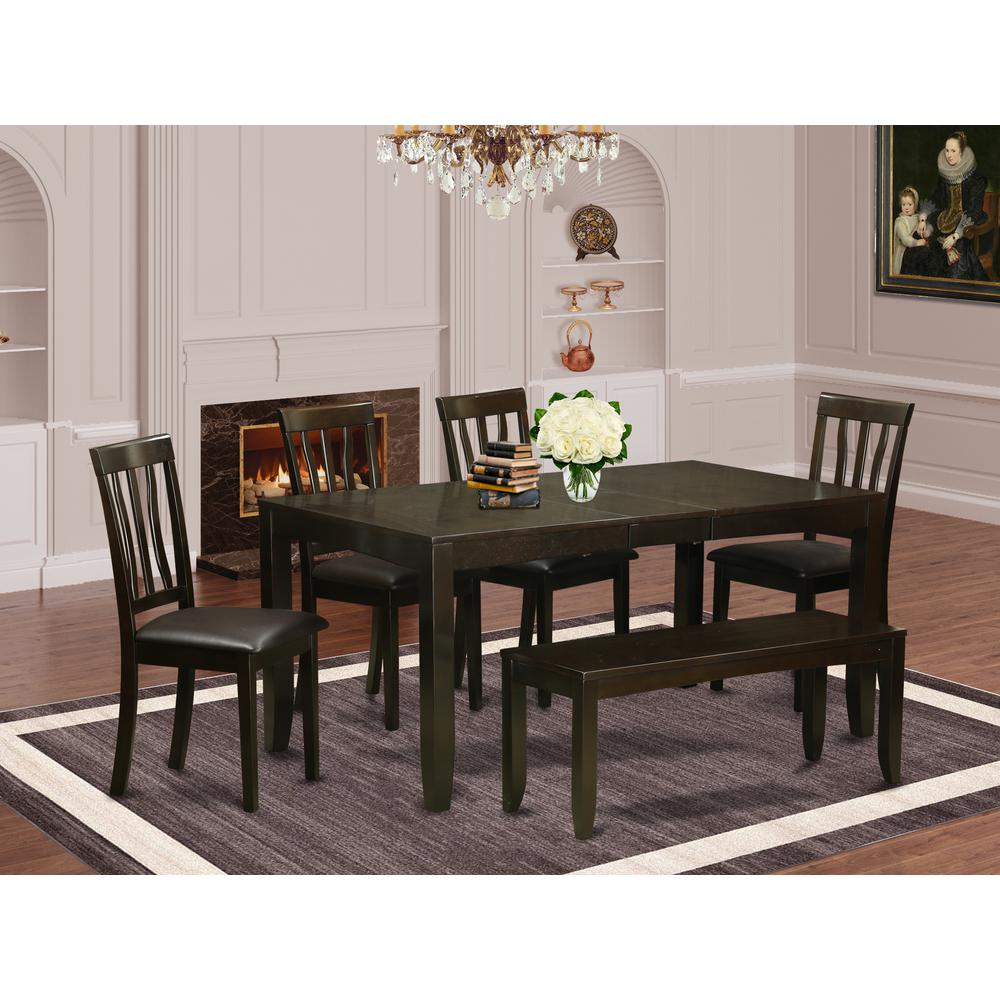 6-Pc  Kitchen  Table  with  bench-Dining  Table  and  4  Dining  Chairs  and  Bench. Picture 6