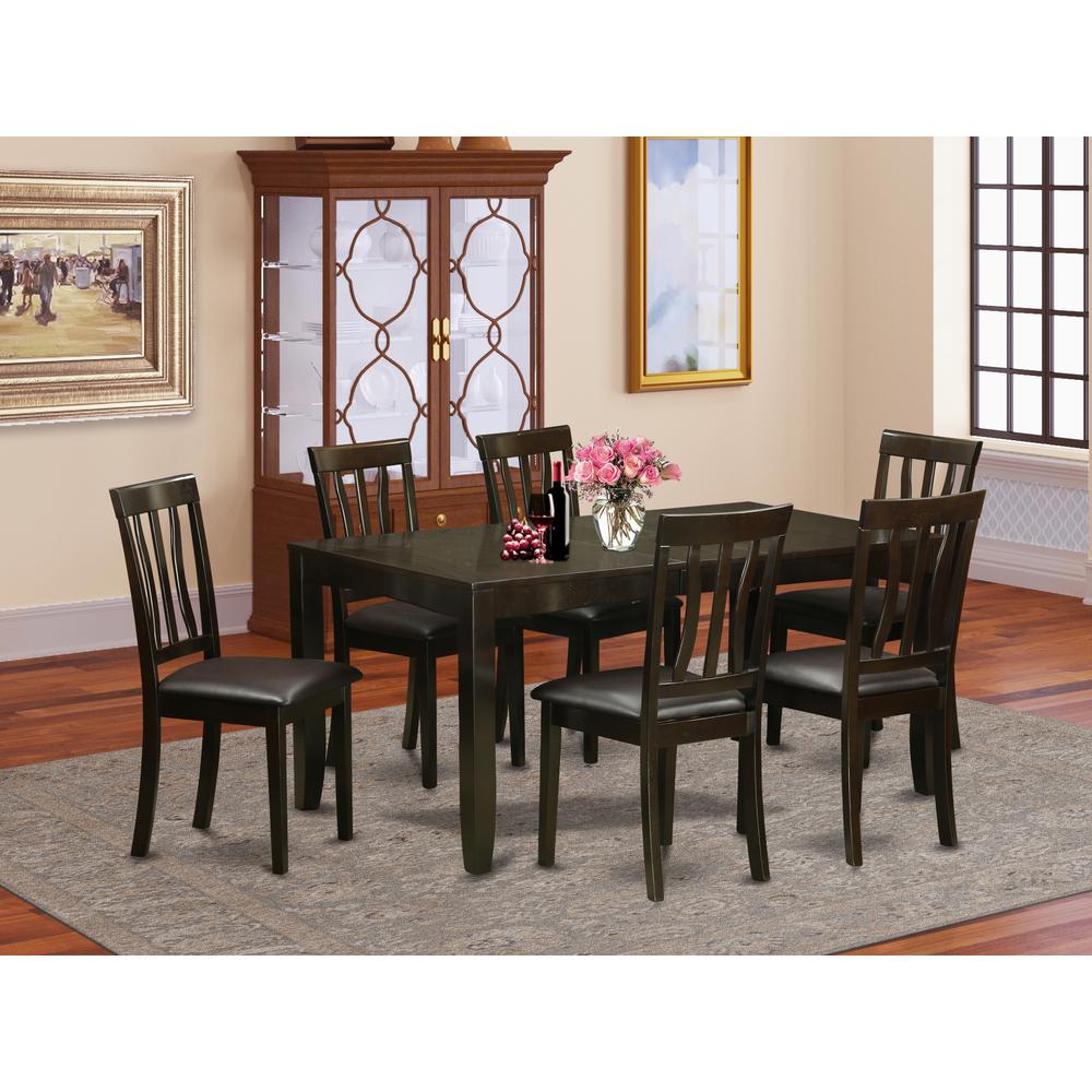 7  PC  Dining  room  set-Dining  Table  with  Leaf  and  6  Dining  Chairs. Picture 4