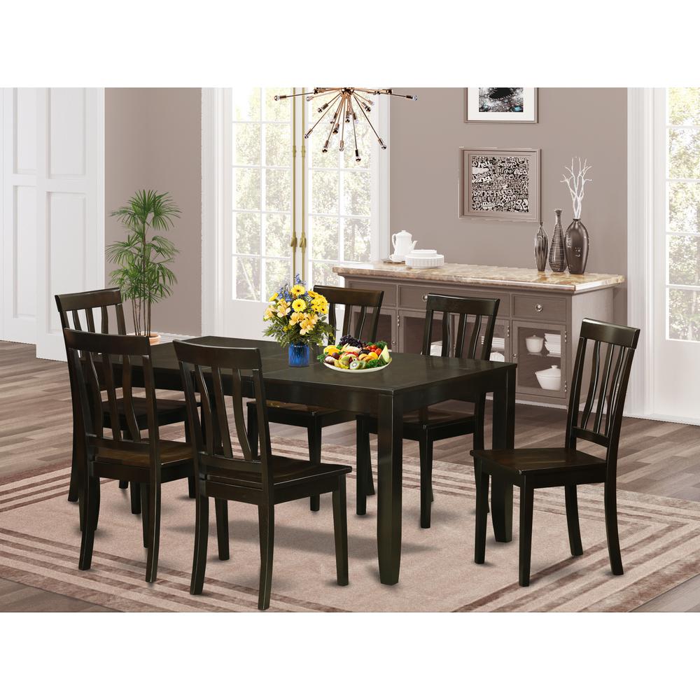 7  Pc  Dining  room  set  for  6-Dining  Table  with  Leaf  and  6  Kitchen  Dining  Chairs. Picture 4