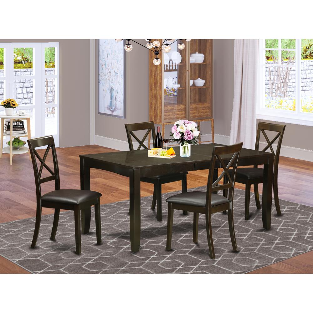 5  Pc  Dining  room  set-Dining  Table  with  Leaf  and  4  Chairs  for  Dining  room. Picture 4