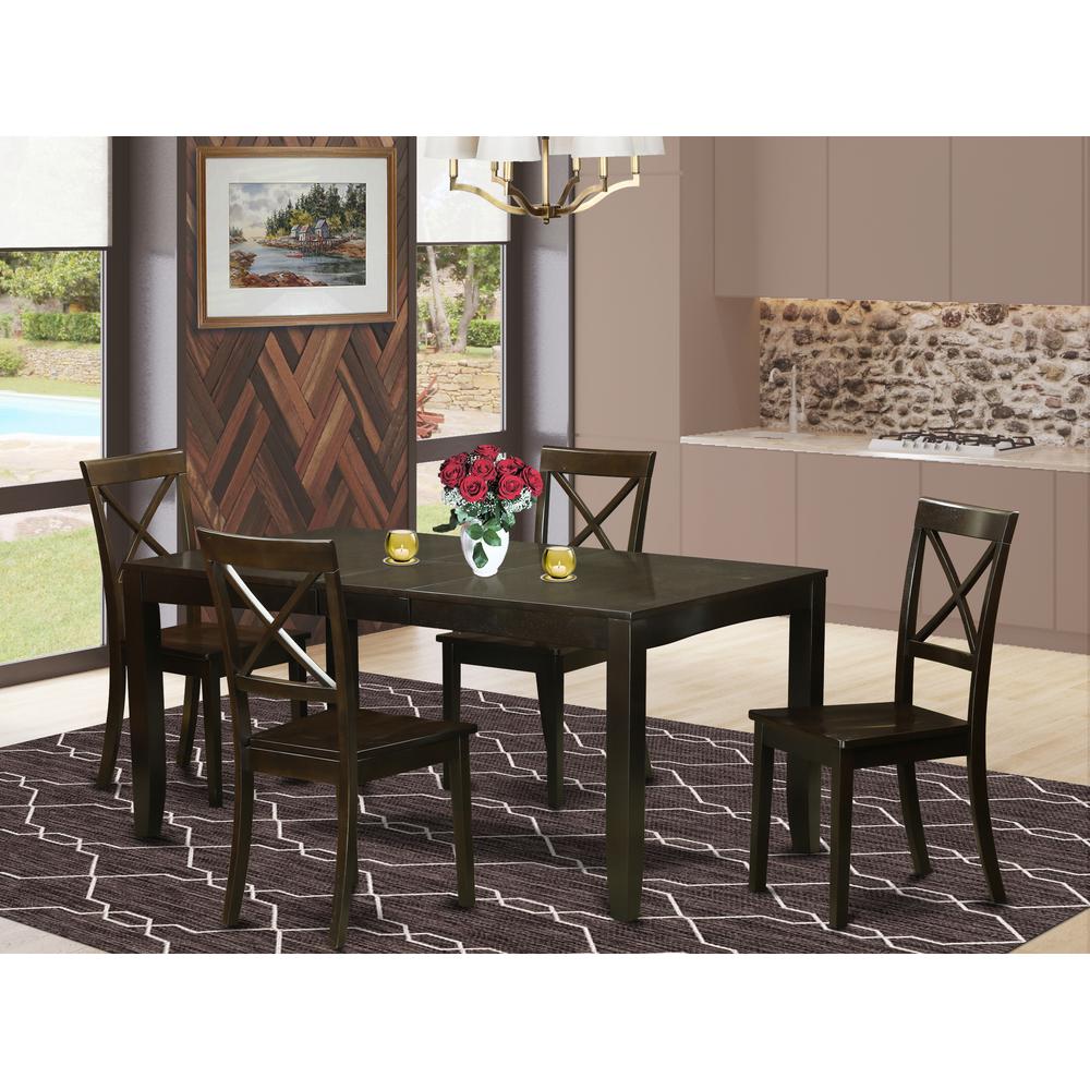 5  Pc  Dining  set-Table  with  Leaf  Plus  4  Dining  Chairs. Picture 4