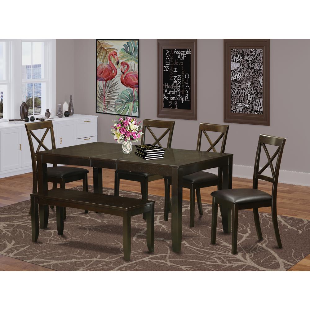 6  PC  Dining  Table  with  bench-Kitchen  Tables  Plus  4  Dining  Chairs  and  Bench. Picture 6