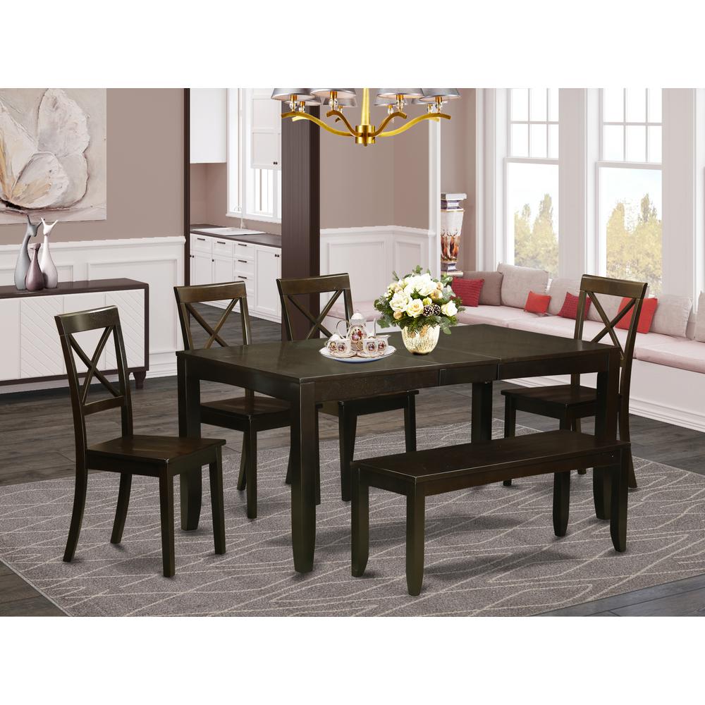 6  Pc  Dining  Table  with  bench-Dining  Table  and  4  Kitchen  Dining  Chairs  plus  Bench. Picture 6