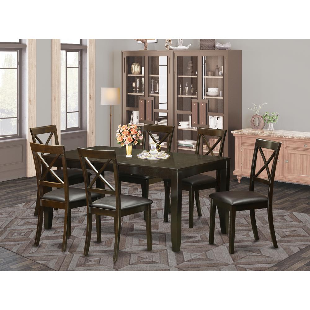 7  PC  Dining  room  set  for  6-Dining  Table  with  Leaf  and  6  Dining  Chairs. Picture 4