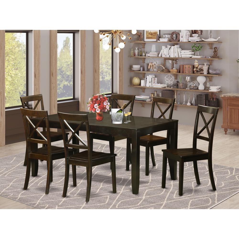 7  PC  formal  Dining  room  set-Dining  Table  with  Leaf  6  Chairs  for  Dining  room. Picture 4