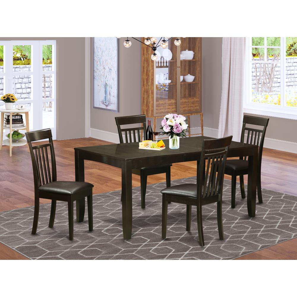5  Pc  Dining  room  set  for  4-Table  with  Leaf  and  4  Dining  Chairs. Picture 4