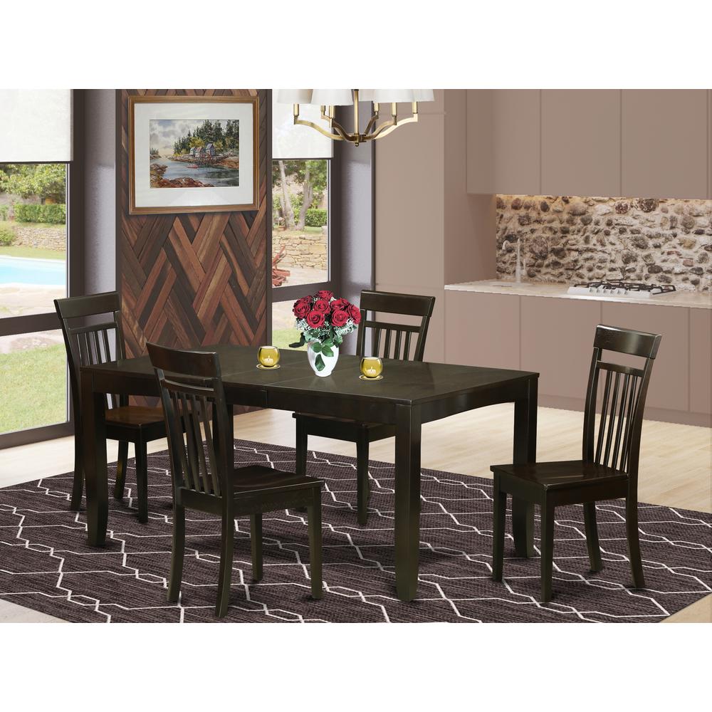 5  Pc  Dining  room  set  for  4-Dining  Table  with  Leaf  and  4  Dining  Chairs. Picture 4