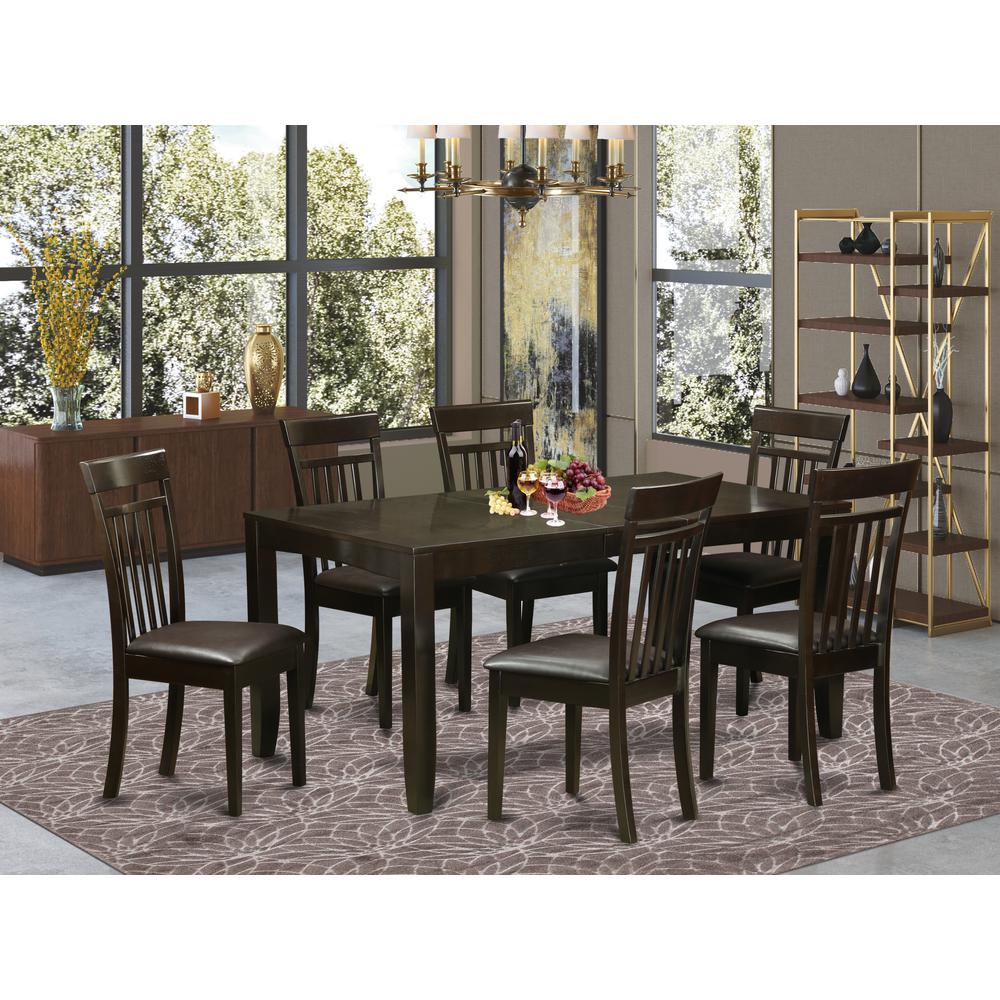 7  Pc  Dining  room  set-Table  with  Leaf  and  6  Dining  Chairs. Picture 4