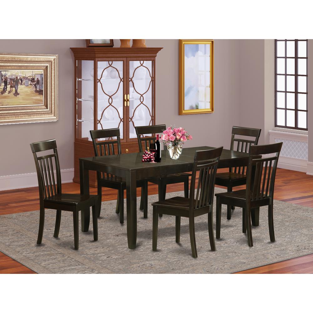 7  Pc  Dining  room  set-Kitchen  Tables  with  Leaf  and  6  Chairs  for  Dining  room. Picture 4