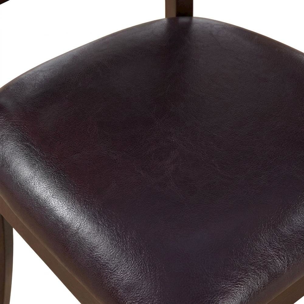 Lynfield Faux Leather Dining Chair with Traditional Wood Frame, Set of 2. Picture 7