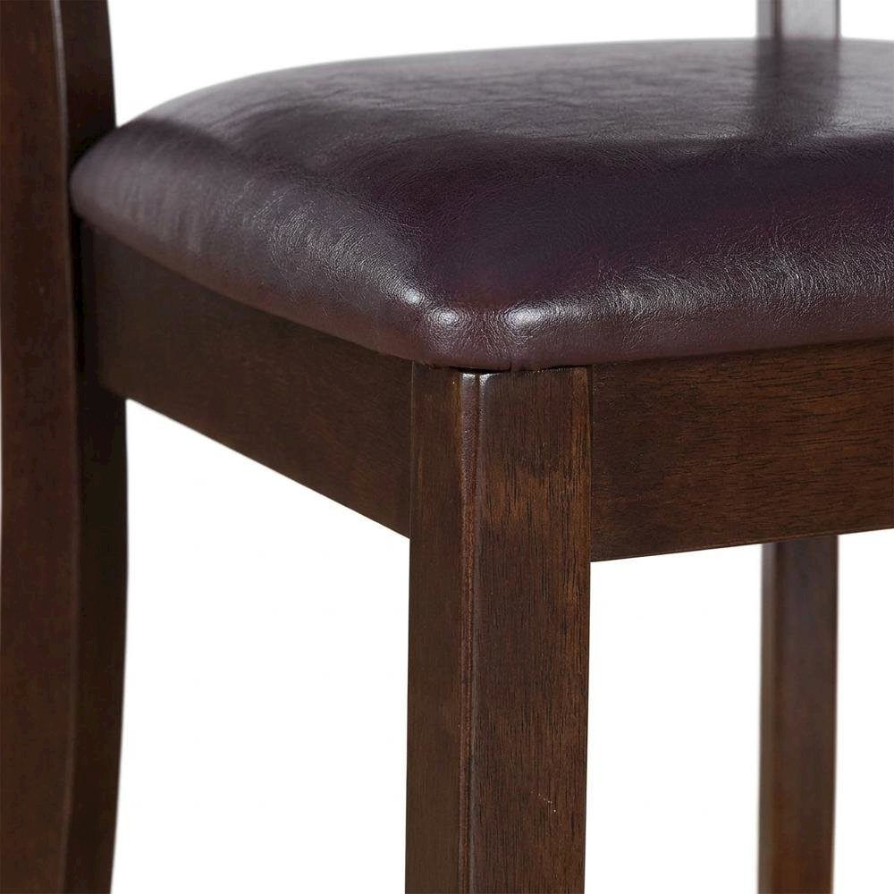 Lynfield Faux Leather Dining Chair with Traditional Wood Frame, Set of 2. Picture 8