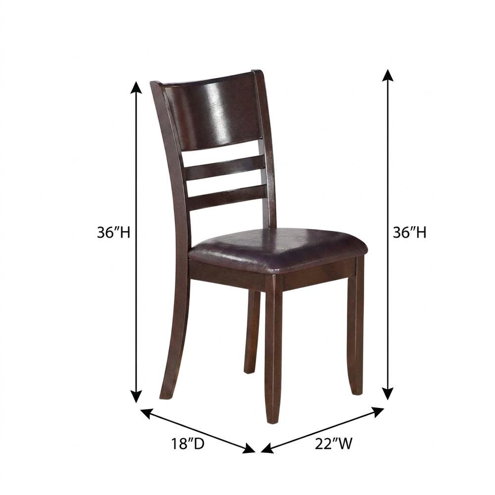 Lynfield Faux Leather Dining Chair with Traditional Wood Frame, Set of 2. Picture 6