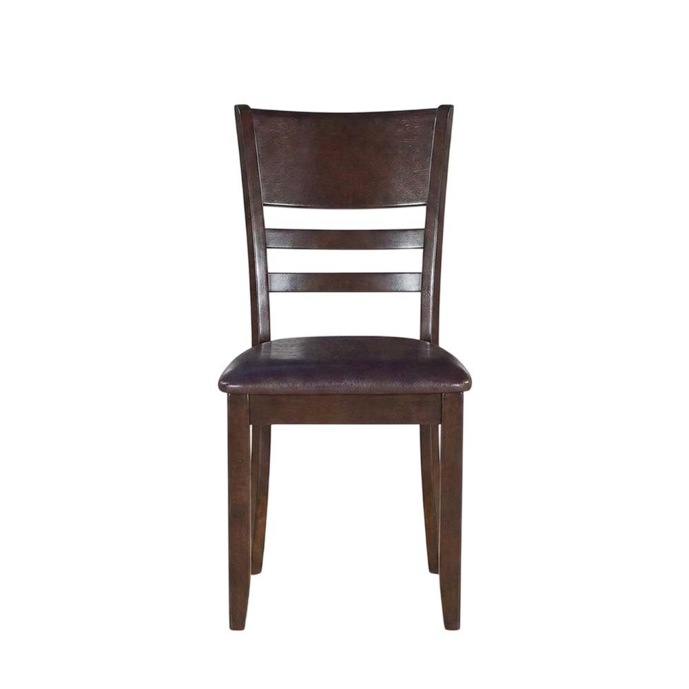 Lynfield Faux Leather Dining Chair with Traditional Wood Frame, Set of 2. Picture 2