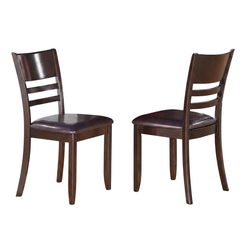 Lynfield Faux Leather Dining Chair with Traditional Wood Frame, Set of 2. Picture 5