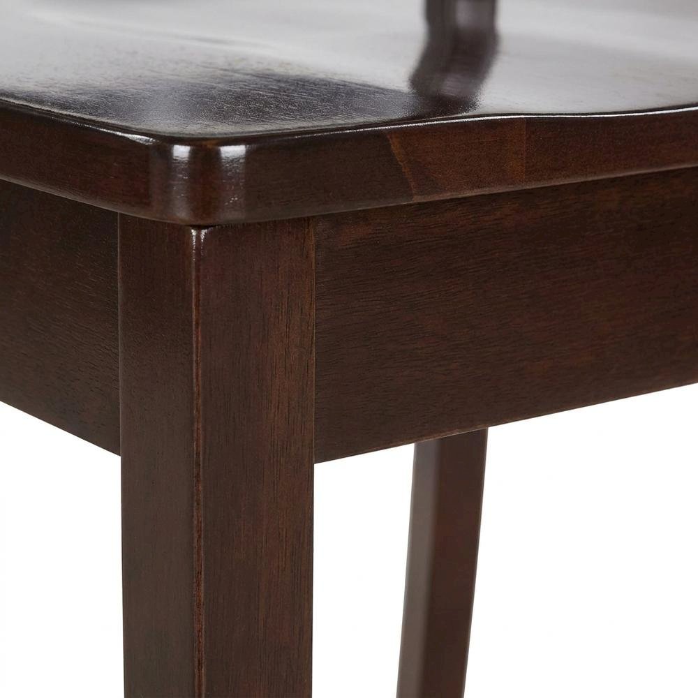Solid Wood Dining Chair, Traditional Kitchen Chair, Cappuccino, Set of 2. Picture 8