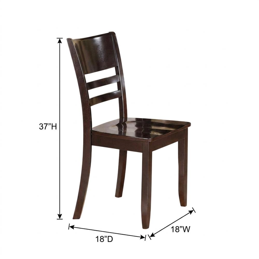 Solid Wood Dining Chair, Traditional Kitchen Chair, Cappuccino, Set of 2. Picture 6