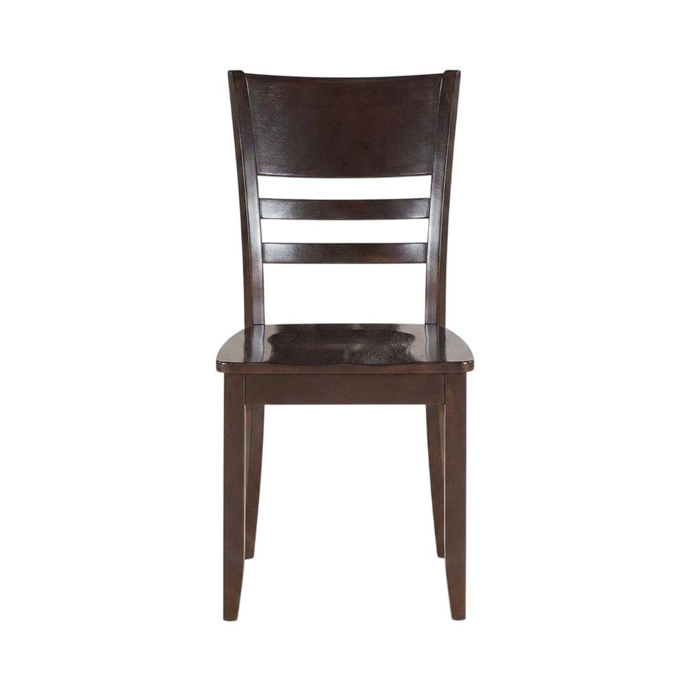 Solid Wood Dining Chair, Traditional Kitchen Chair, Cappuccino, Set of 2. Picture 2