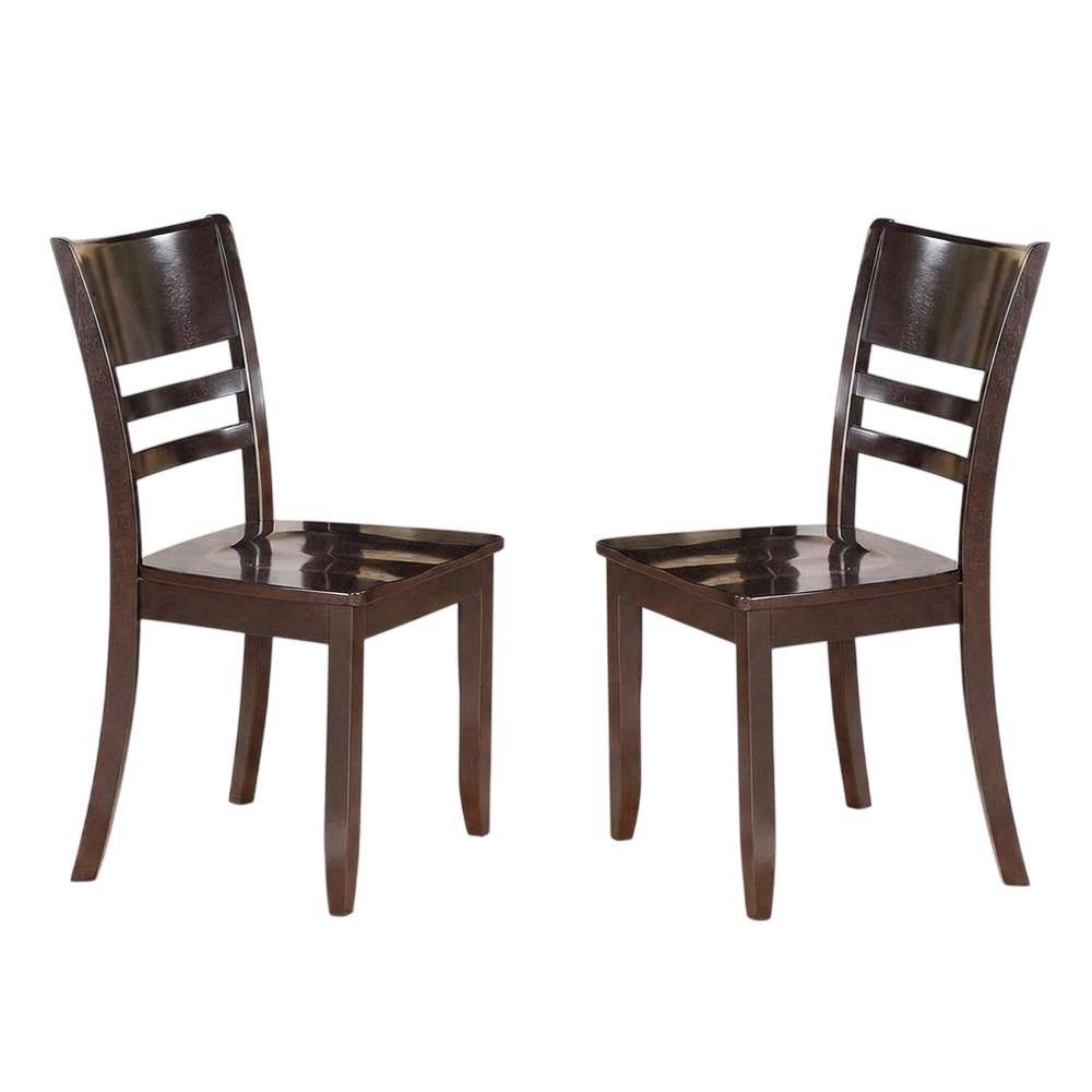 Solid Wood Dining Chair, Traditional Kitchen Chair, Cappuccino, Set of 2. Picture 5