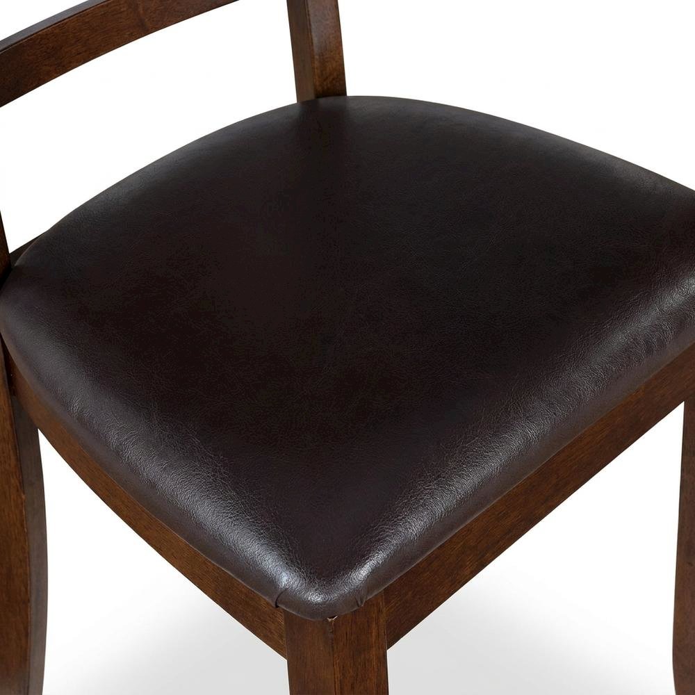 Solid Wood Faux Leather Upholstered Dining Room Chairs for Kitchen, Set of 2. Picture 6