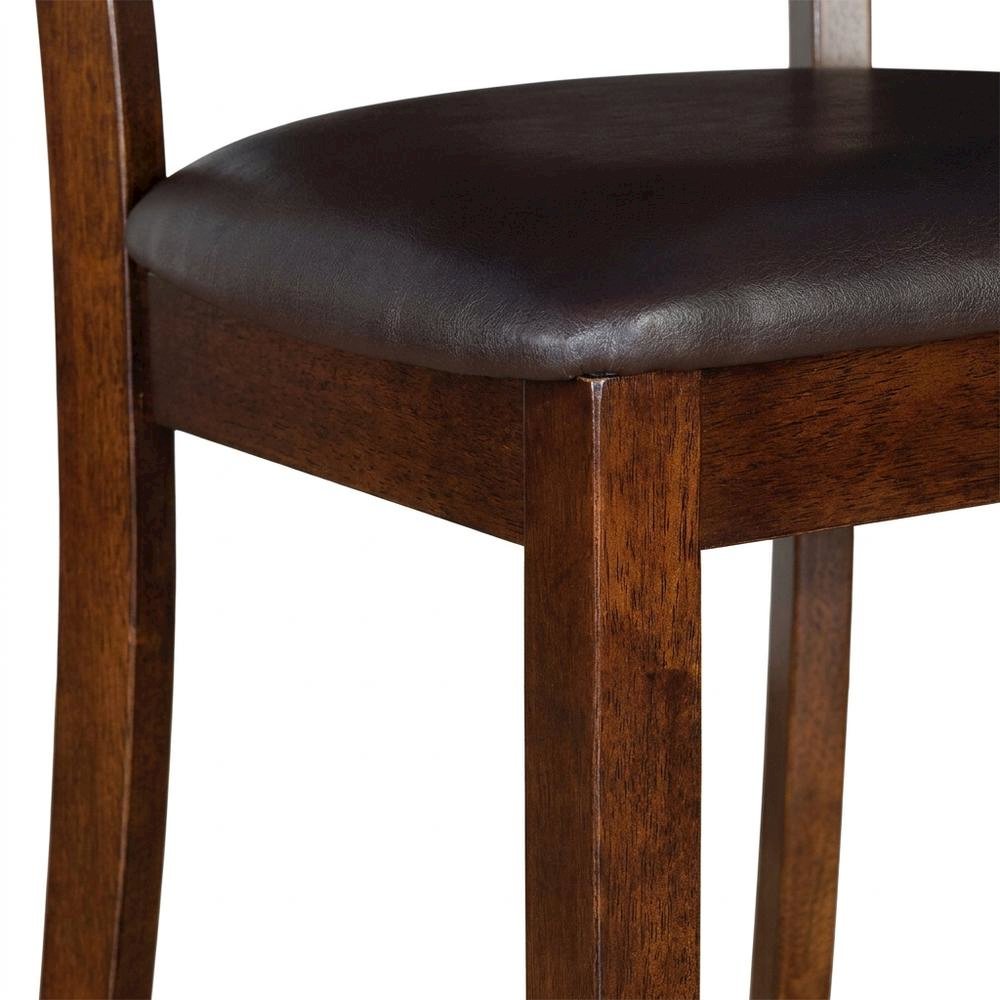 Solid Wood Faux Leather Upholstered Dining Room Chairs for Kitchen, Set of 2. Picture 7