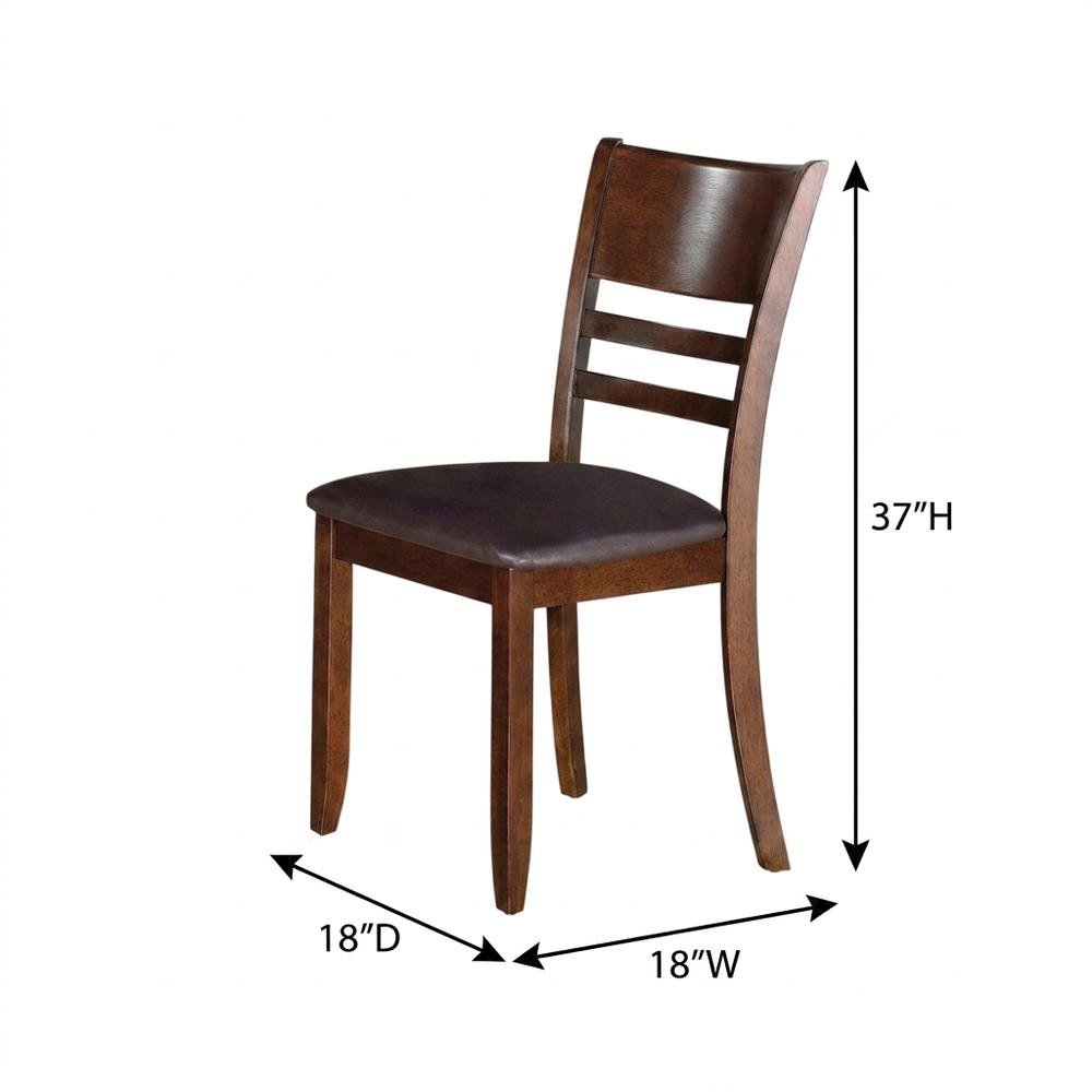 Solid Wood Faux Leather Upholstered Dining Room Chairs for Kitchen, Set of 2. Picture 5