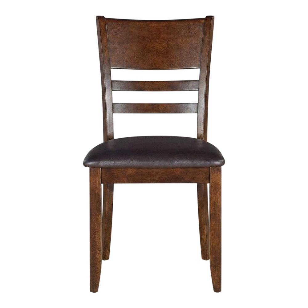 Solid Wood Faux Leather Upholstered Dining Room Chairs for Kitchen, Set of 2. Picture 1