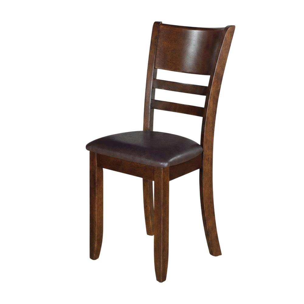 Solid Wood Faux Leather Upholstered Dining Room Chairs for Kitchen, Set of 2. Picture 4