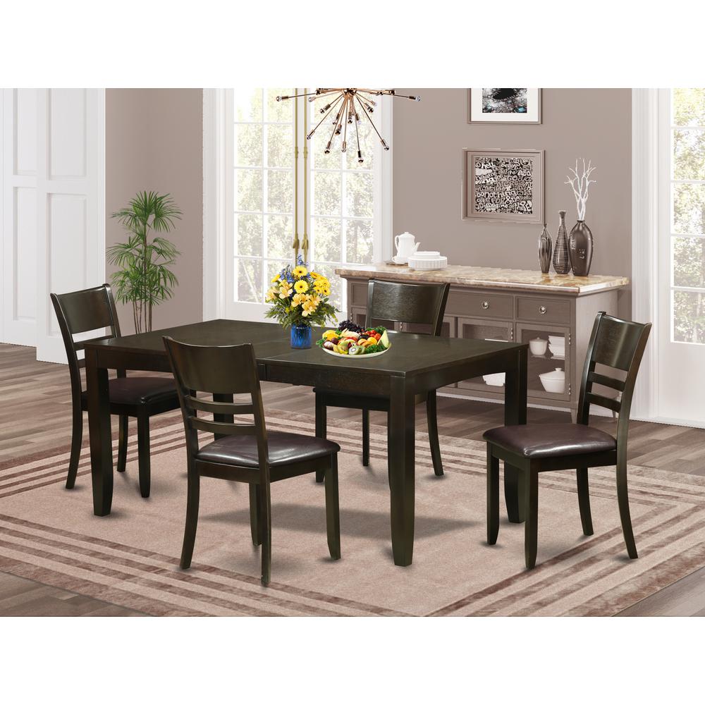 5  Pc  Dining  set-Table  Table  with  Leaf  and  4  Dining  Chairs. Picture 4