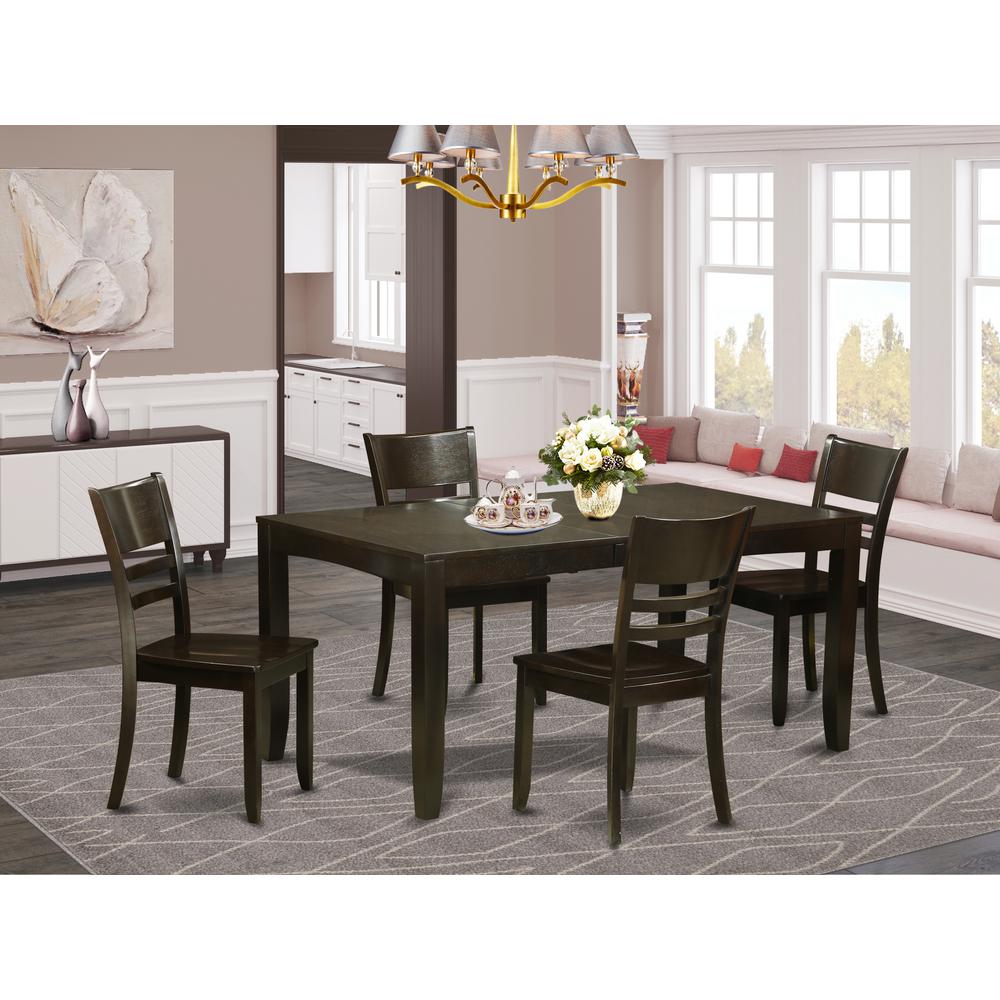 5  Pc  Dining  room  set-Kitchen  Tables  with  Leaf  and  4  Chairs  for  Dining  room. Picture 4