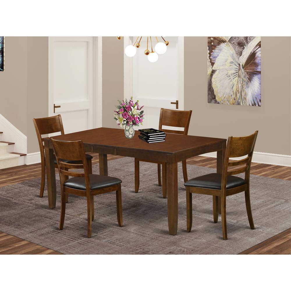 5  Pc  Dining  room  set  for  4-Dining  Table  with  Leaf  and  4  Dining  Chairs. Picture 4