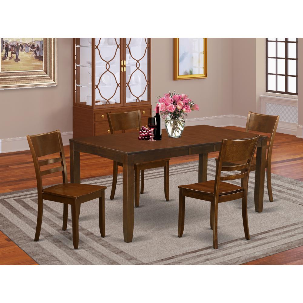 5  Pc  Dining  room  set  for  4-Dining  Table  with  Leaf  and  4  Kitchen  Chairs. Picture 4