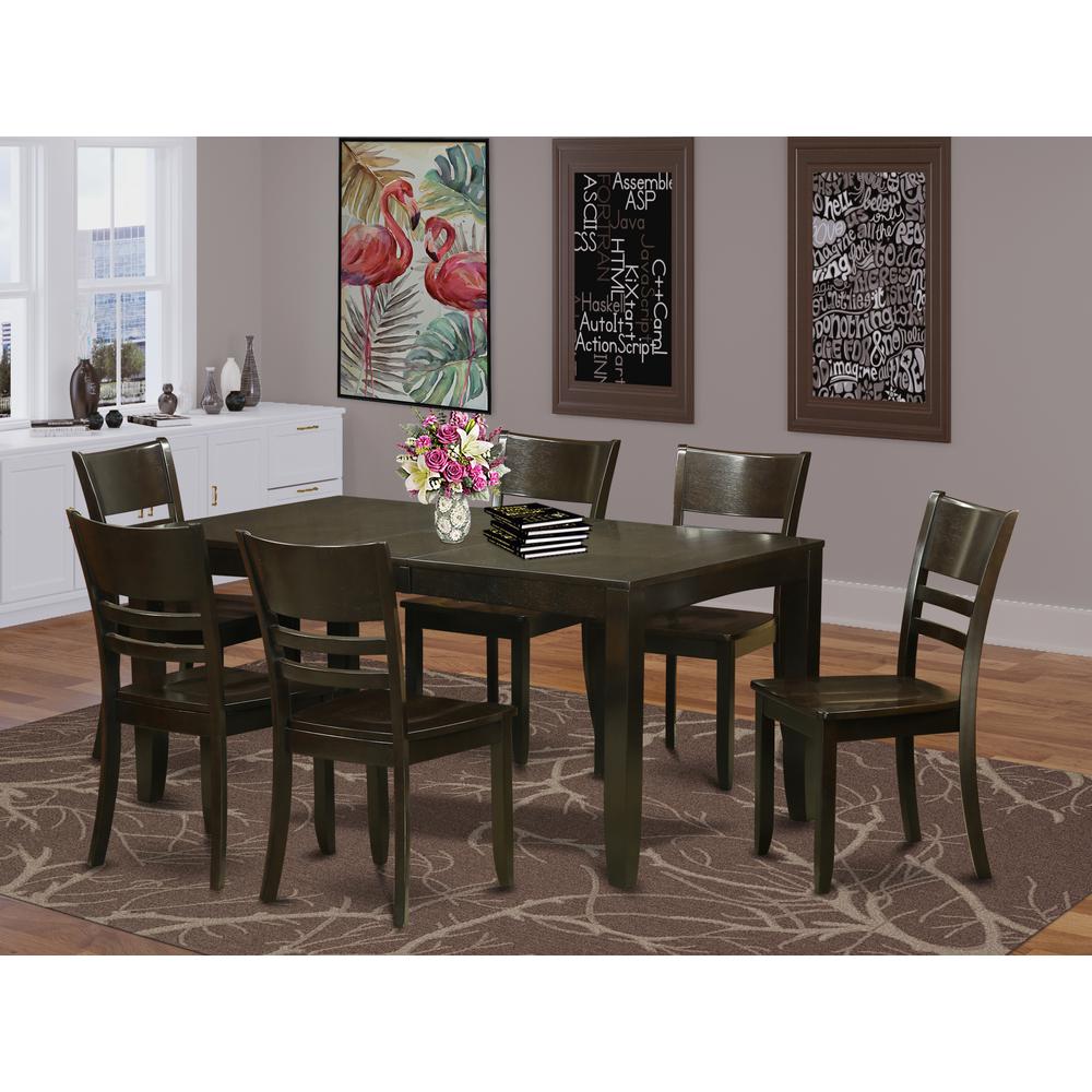 7  PC  Dining  set-Kitchen  Tables  with  Leaf  and  6  Dining  Chairs. Picture 4