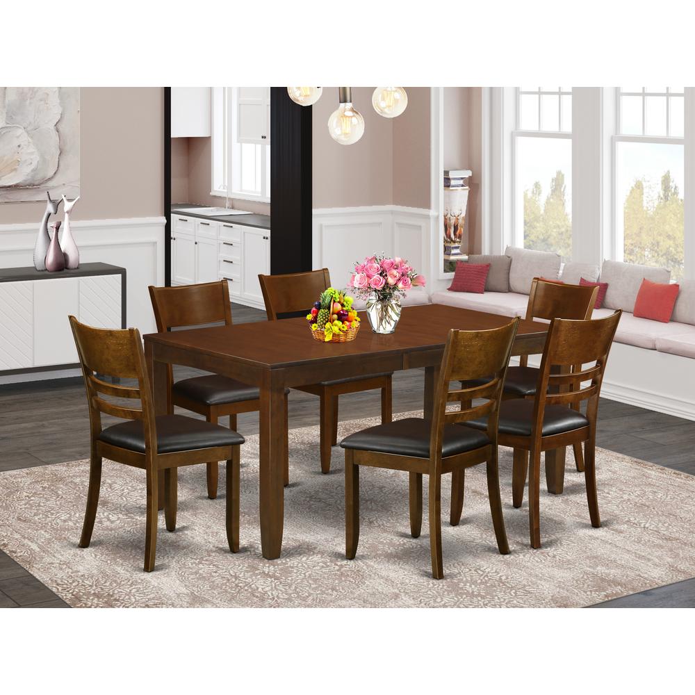 7  Pc  Dining  room  set  for  6-Table  with  Leaf  and  6  Kitchen  Chairs. Picture 4