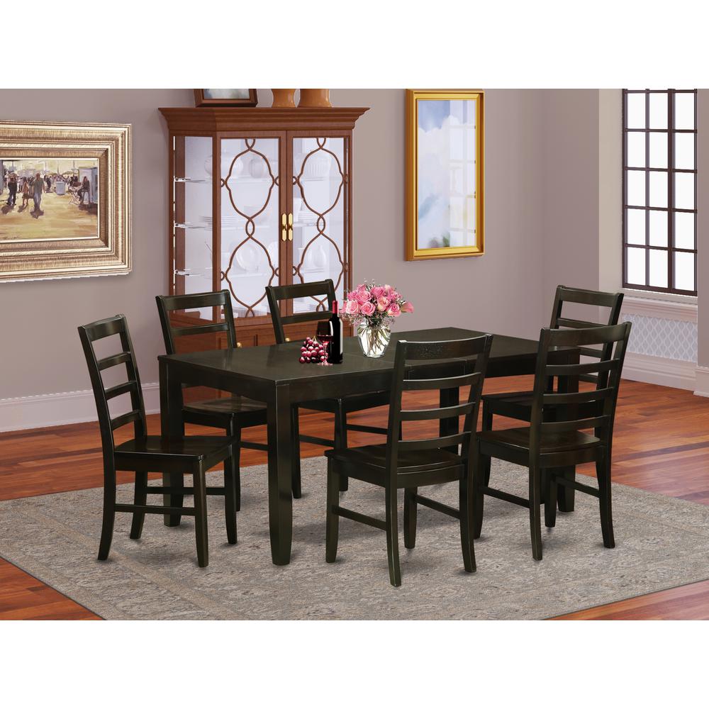7  Pc  Dining  set-Table  with  Leaf  and  6  Dining  Chairs. Picture 4