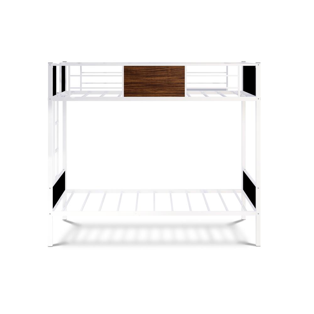Twin Bunk Bed in powder coating white color. Picture 2