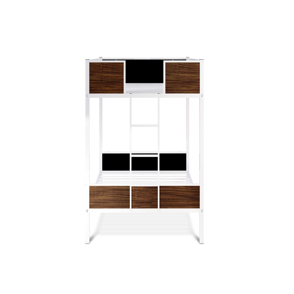 Twin Bunk Bed in powder coating white color. Picture 3