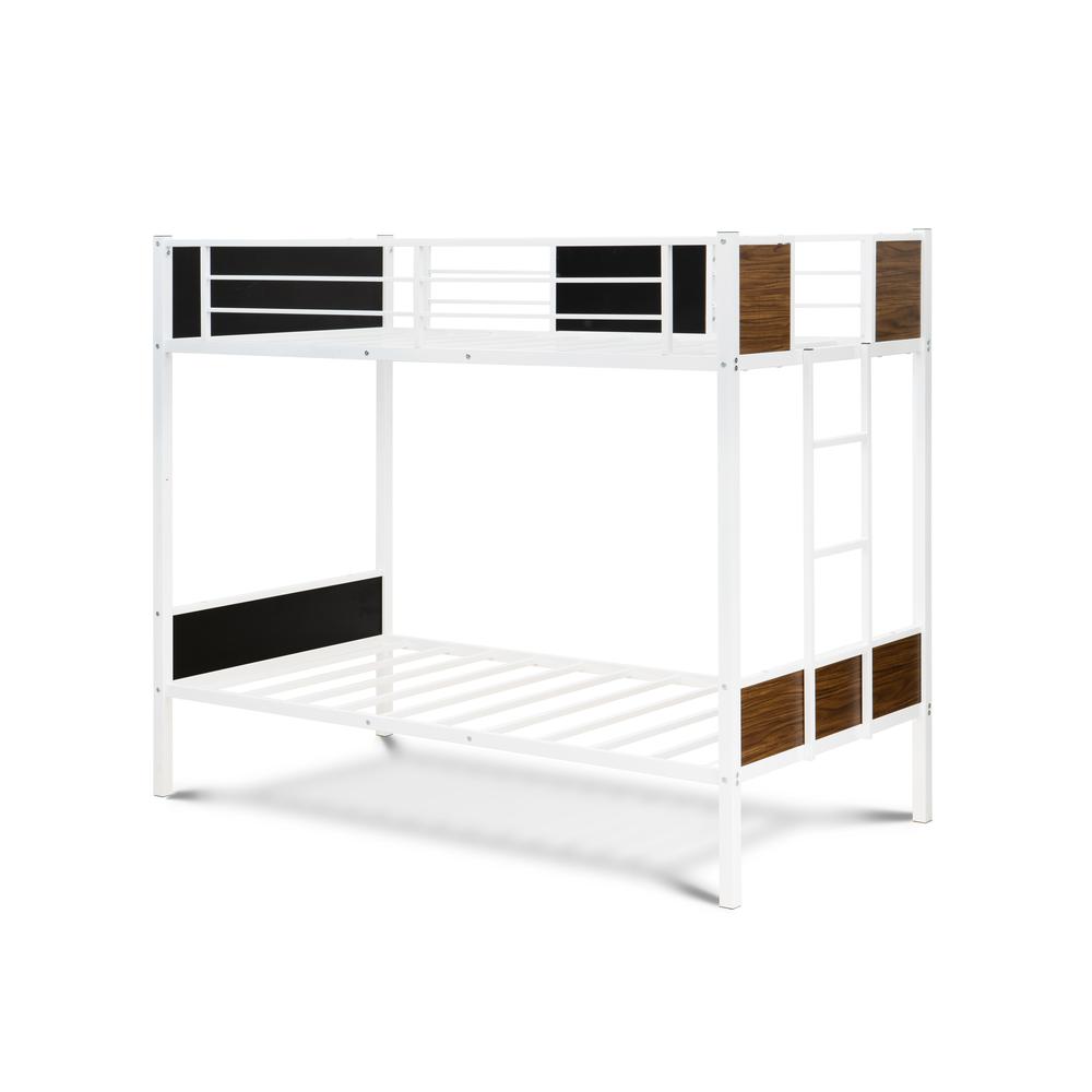 Twin Bunk Bed in powder coating white color. Picture 4