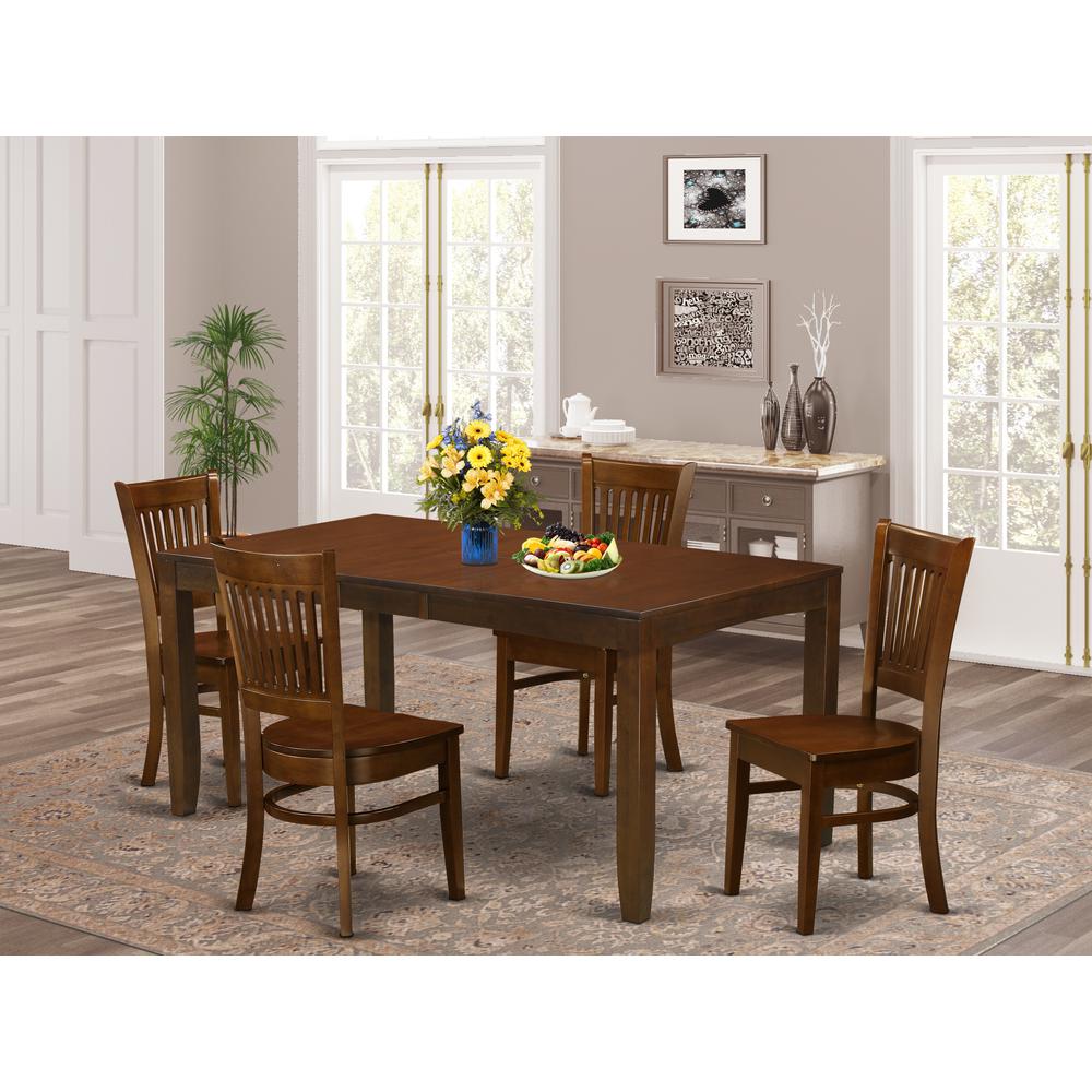 5  PcTable  with  a  12in  Leaf  and  4  Wood  Kitchen  Chairs. Picture 4
