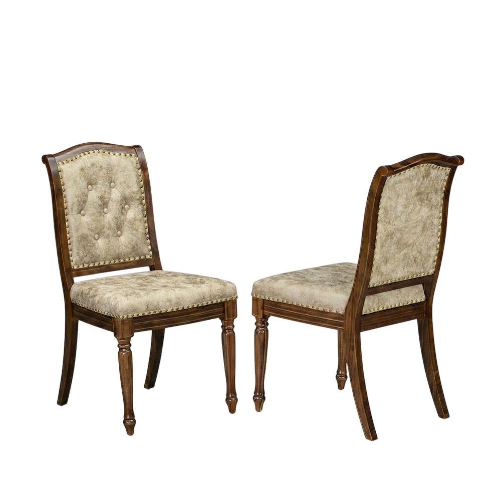 Upholstered Dining Chairs with Solid Wood Frame, Set of 2. Picture 4