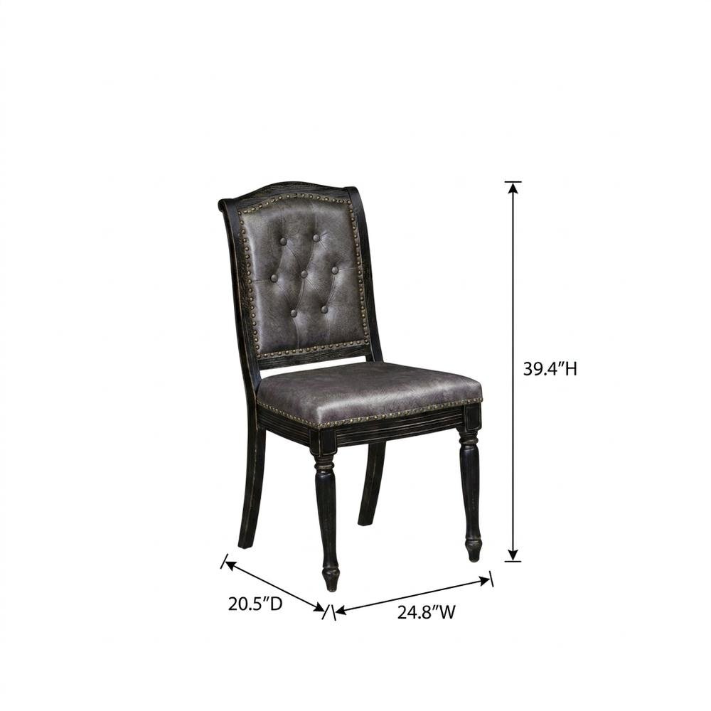 Solid Wood Parson Upholstered Dining Chairs, Set of 2. Picture 5