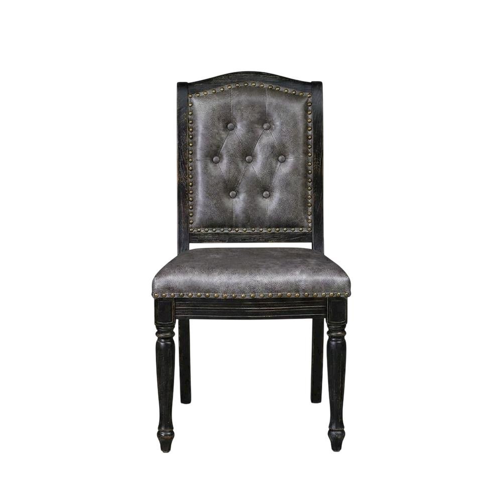 Solid Wood Parson Upholstered Dining Chairs, Set of 2. Picture 1