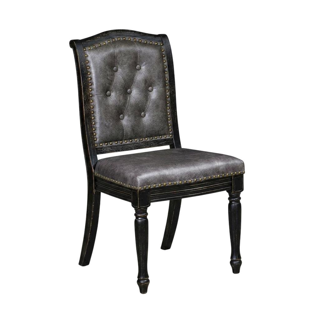 Solid Wood Parson Upholstered Dining Chairs, Set of 2. Picture 4