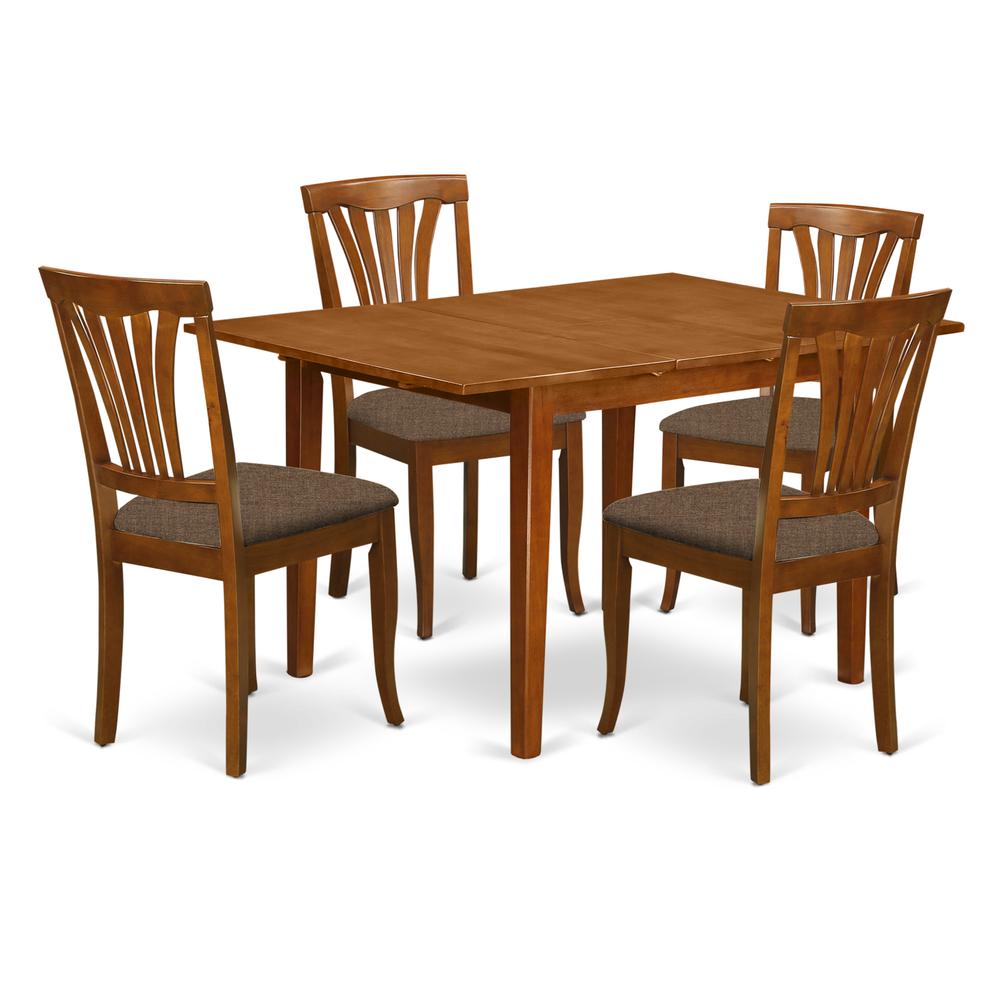 MLAV5-SBR-C 5 Pc dinette set for small spaces-Dining Tables and 4 Dining Chairs. Picture 1