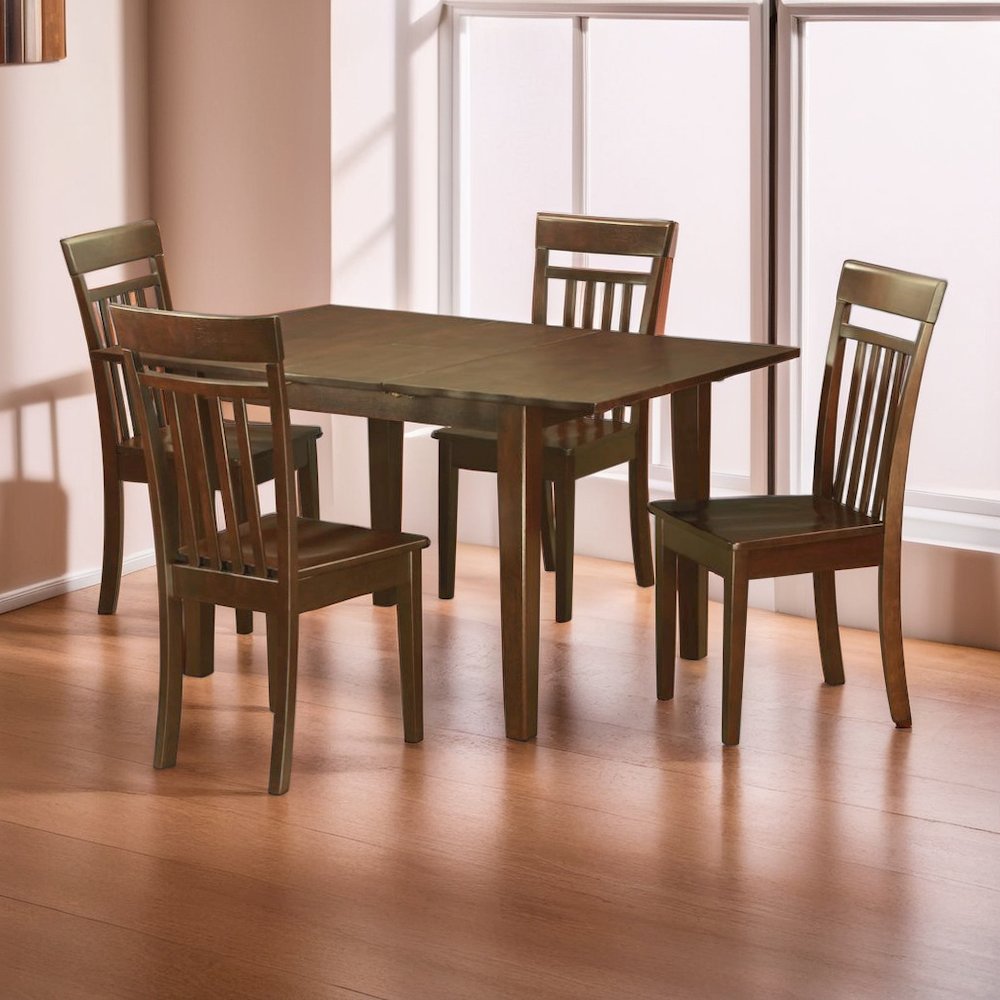 Dining Room Table Set for 4 with Butterfly Leaf and Wooden Chairs. Picture 5