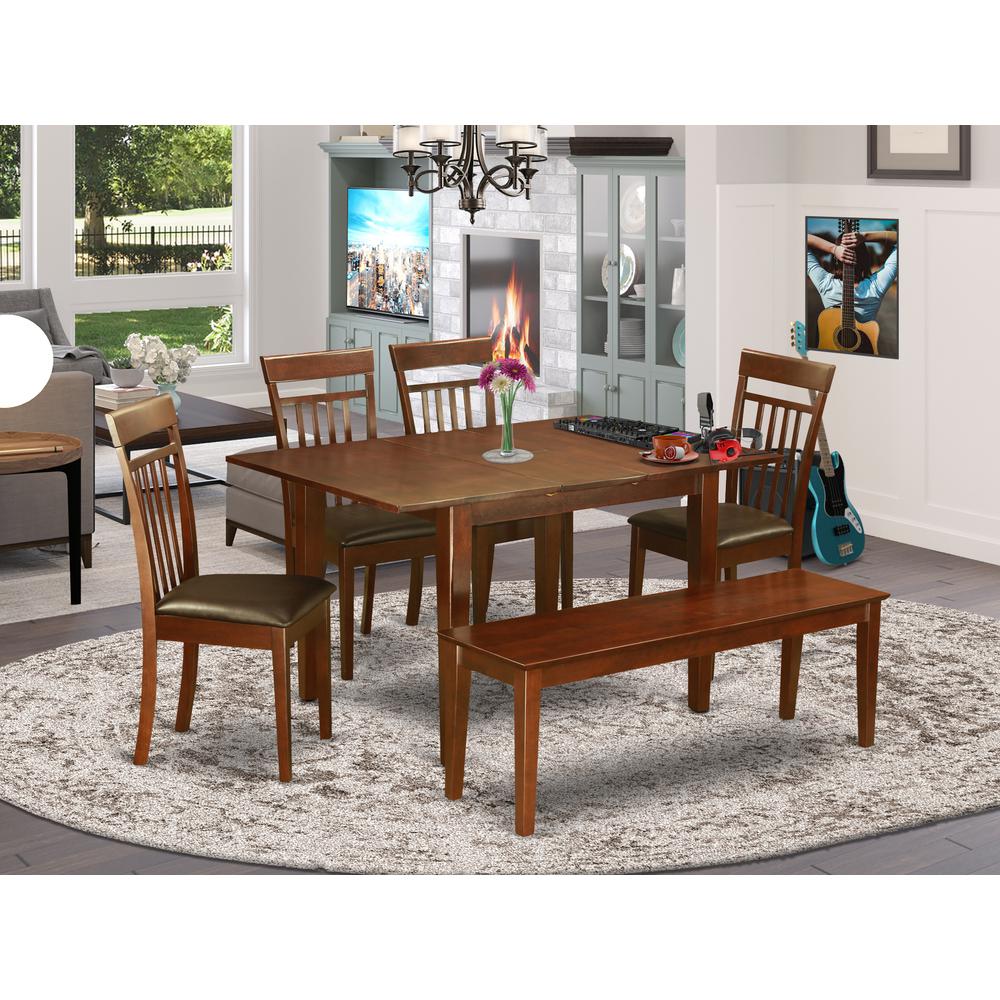6  Pc  dinette  set  for  small  spaces-Kitchen  Table  and  4  Dining  Chairs  and  Bench. Picture 4