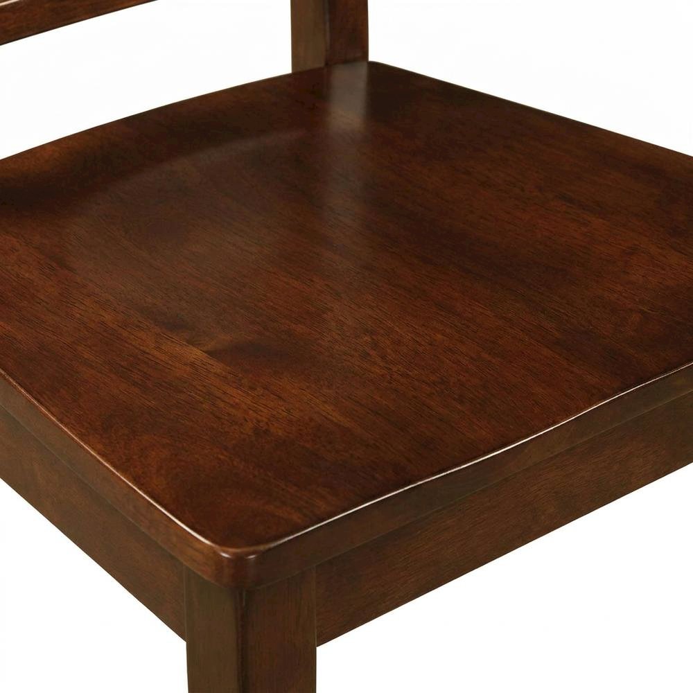 Solid Wood Dining Chairs with Ladder Back and Wood Seat, Set of 2. Picture 7