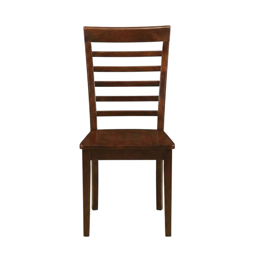 Solid Wood Dining Chairs with Ladder Back and Wood Seat, Set of 2. Picture 2